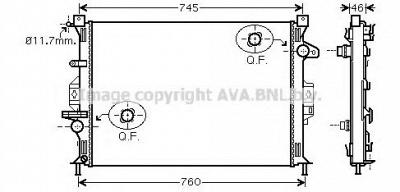 AVA QUALITY COOLING fd2421 -  Радиатор, охлаждение двигателя
